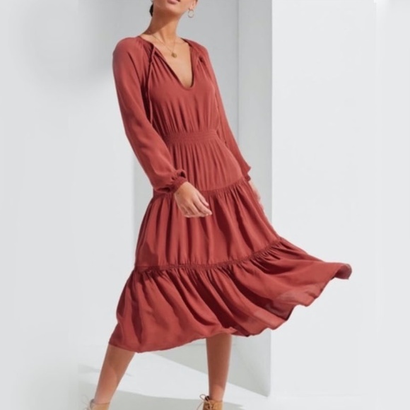 Urban Outfitters  Peasant Tiered Smocked Dress XS - Picture 1 of 7